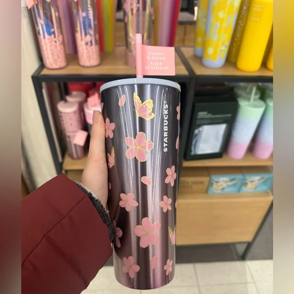 JUST RELEASES 2025 Starbucks Cherry Blossom Tumbler